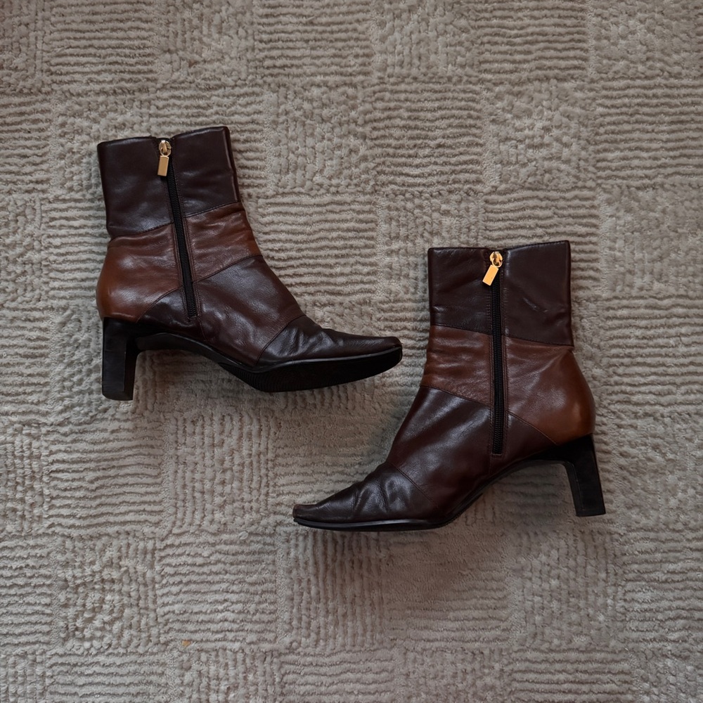 Vintage Liz flex by Liz Claiborne Genuine Leather Patchwork Boot Size 7.5 womens - Picture 5 of 6